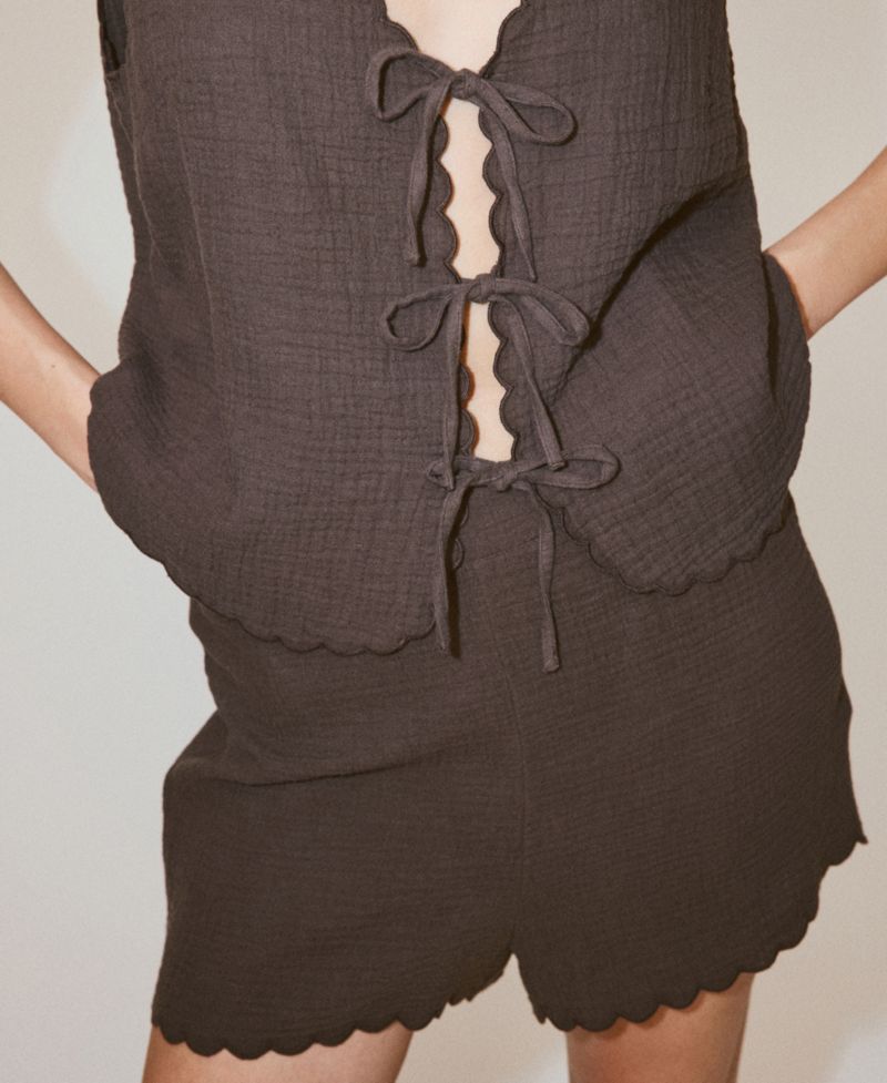Women's Ties Double Gauze Top