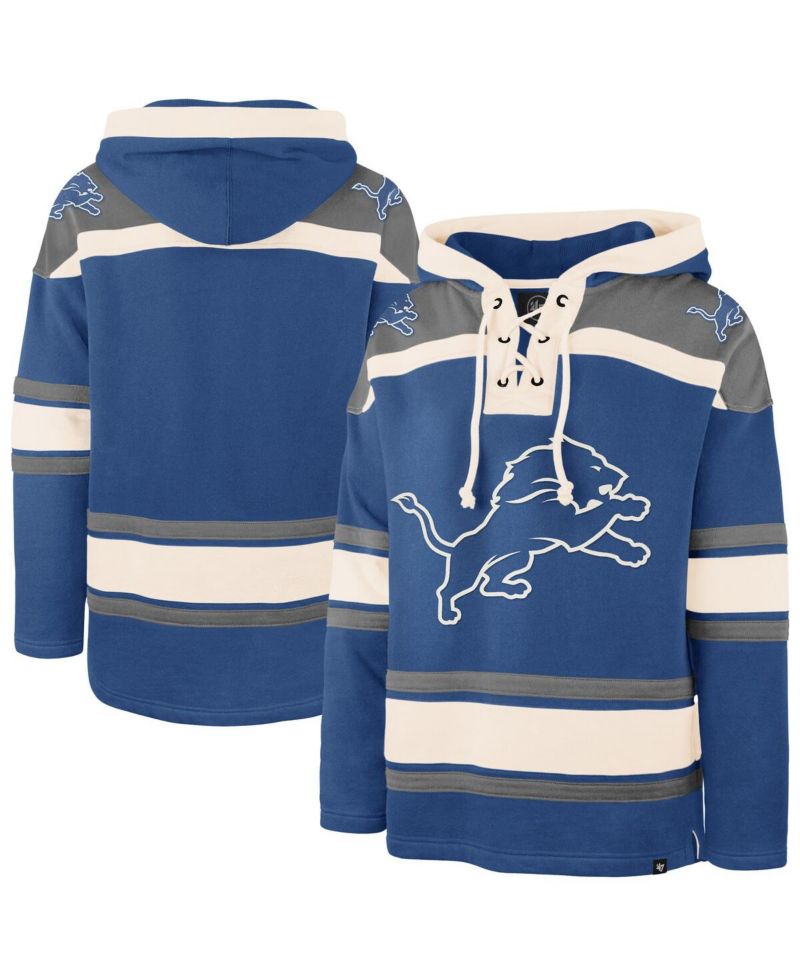 Men's Blue Detroit Lions Superior Lacer Hoodie