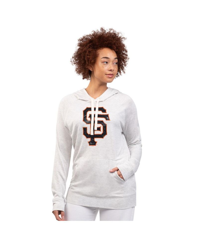 Women's Oatmeal San Francisco Giants Pregame Pullover Hoodie