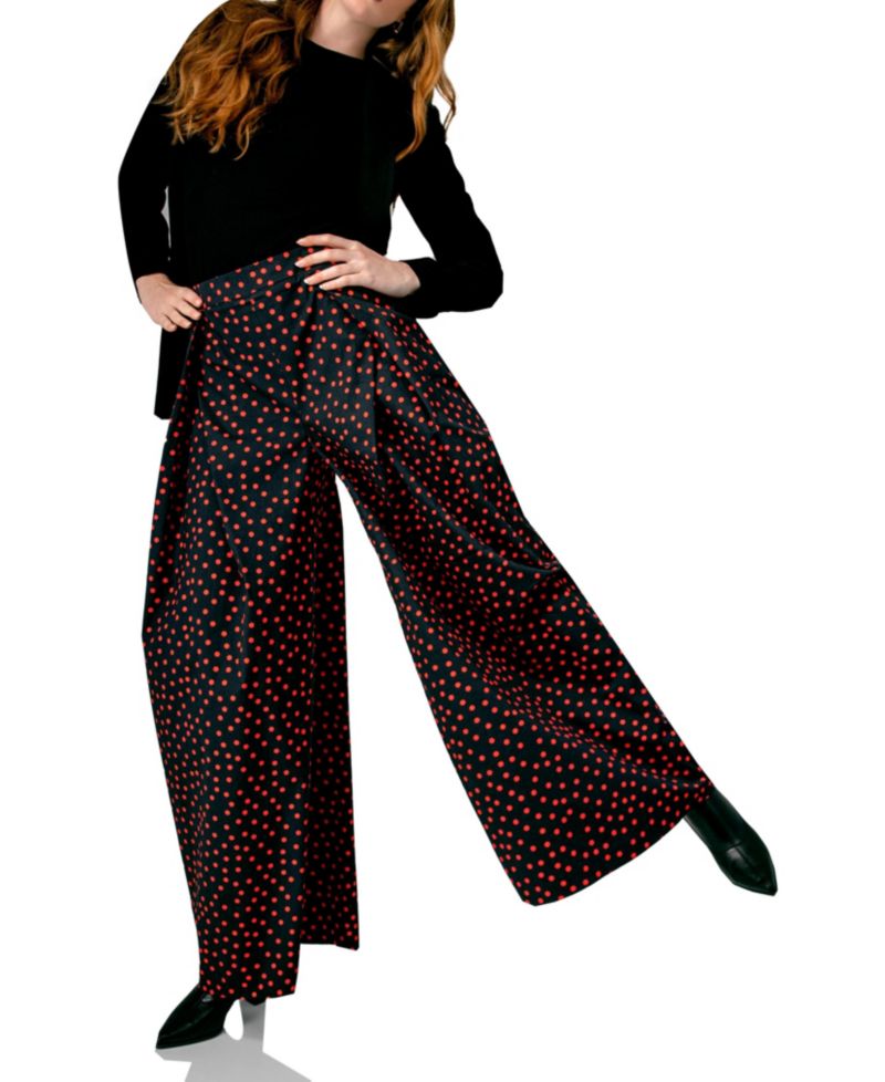 Women's Wide-Leg Polka Dot Pants