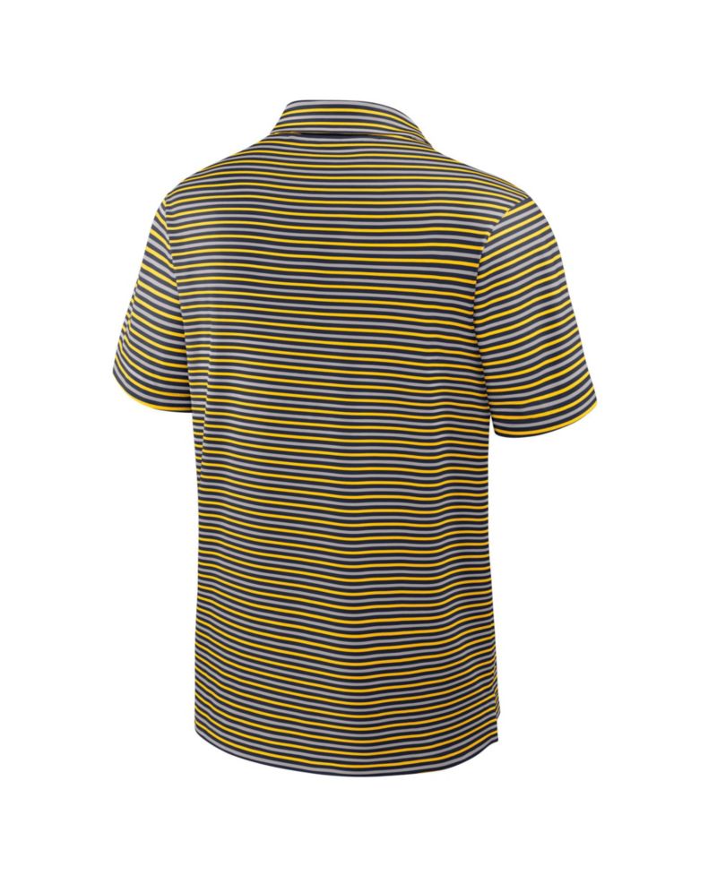 Men's Maize Michigan Wolverines 2025 Coaches Premium Tour Stripe Dri-FIT Polo Shirt