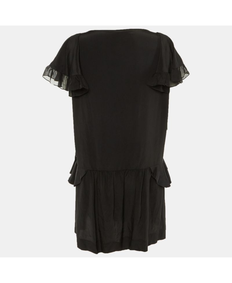 Women's Silk Frill Detail Mini Dress