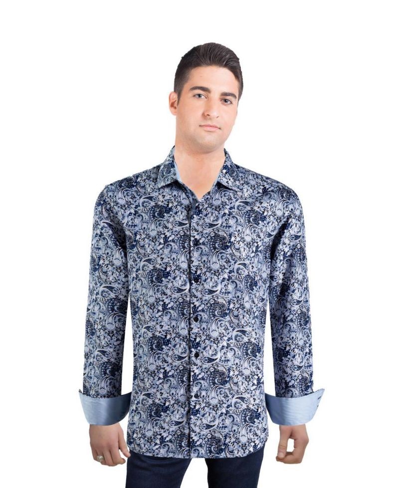 Men's Slim Fit Stylish Paisley Print Shirt