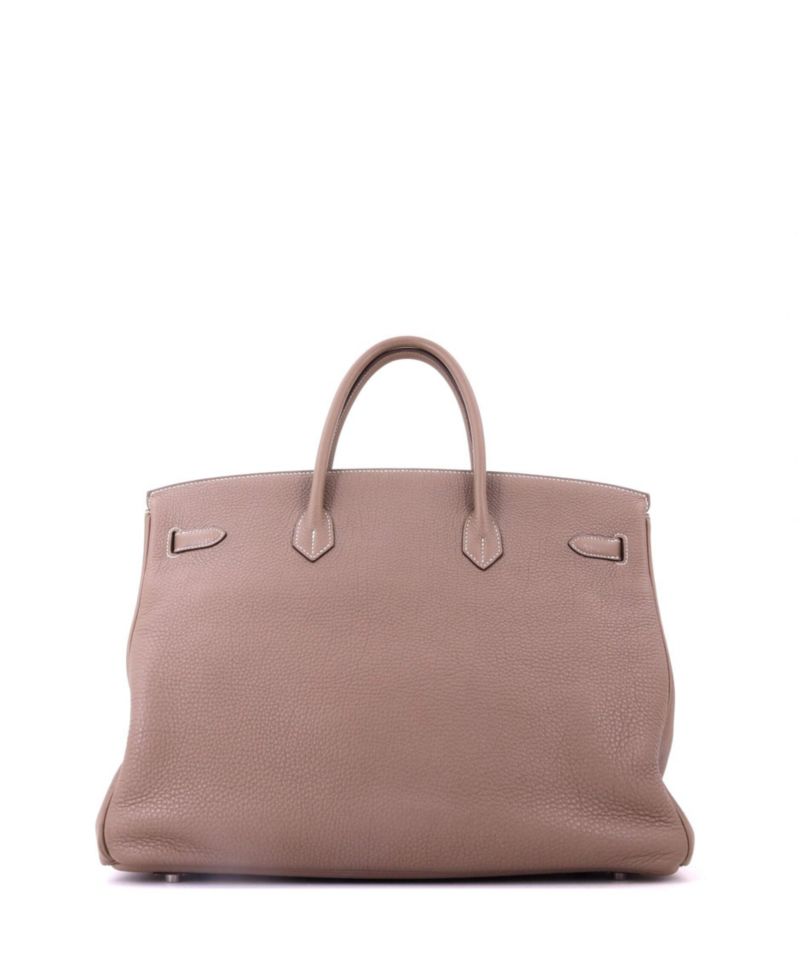 Pre-Owned Hermes Birkin 40 Handbag Grey Togo with Palladium Hardware