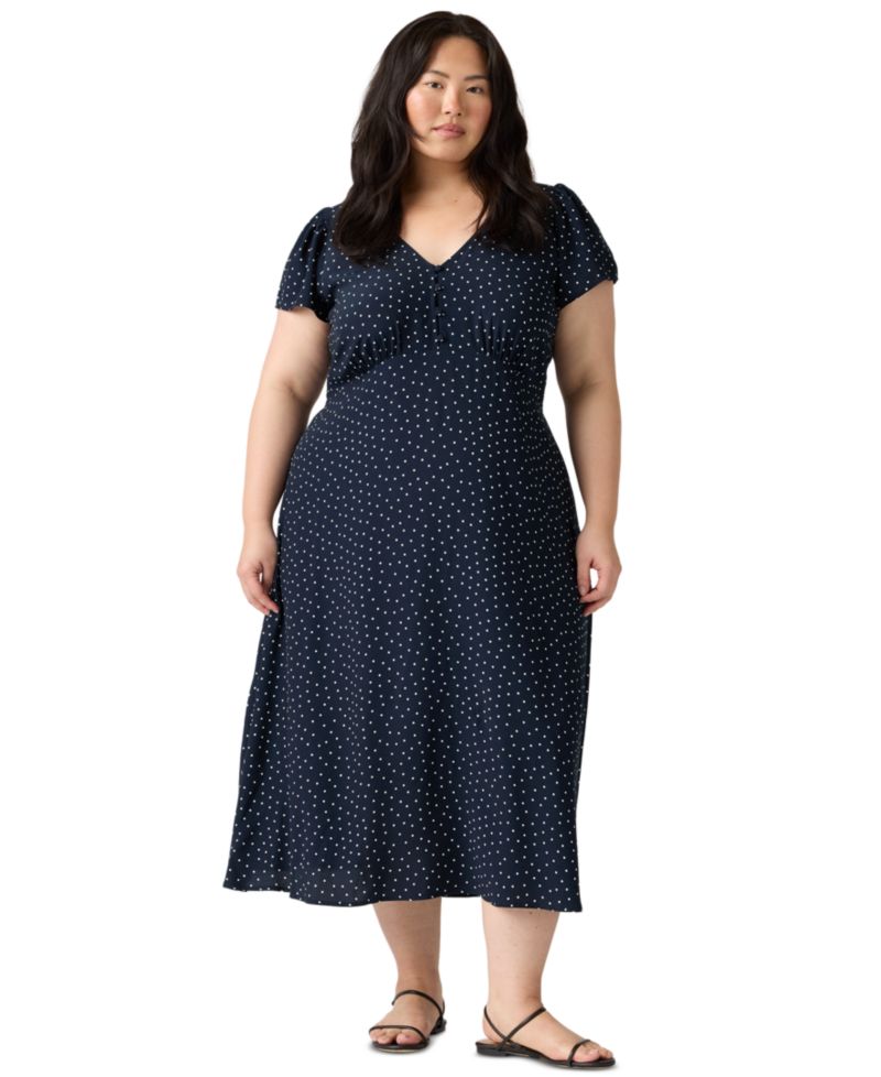 Plus Size Lilith Short-Sleeve Midi Dress
