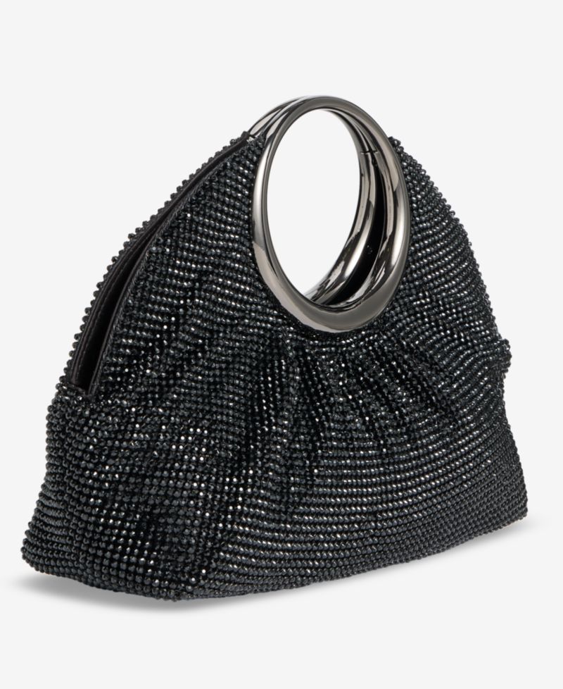 I.N.C International Concepts Ring Handle Diamond Mesh Clutch