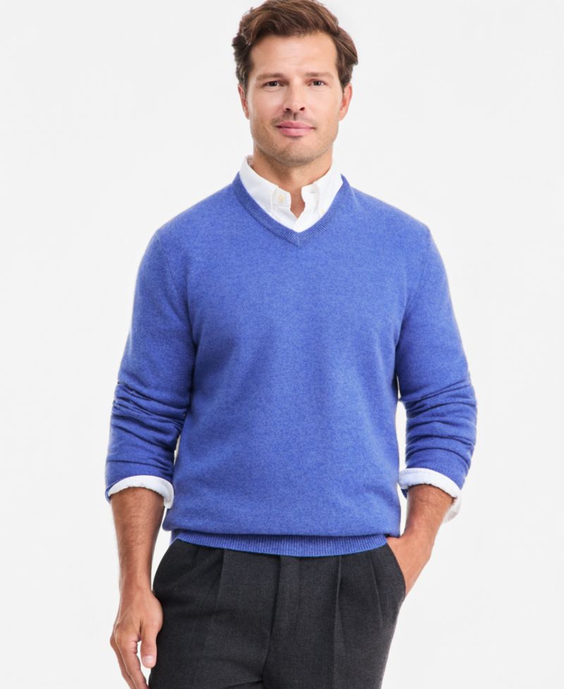 Men's 100% Cashmere V-Neck Sweater