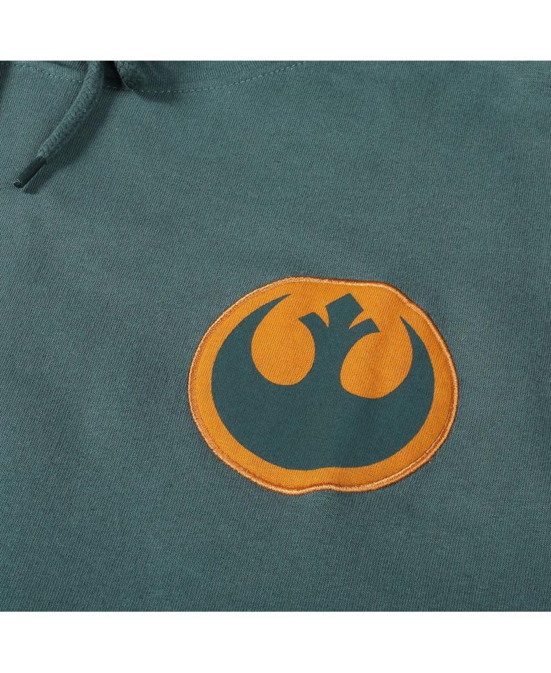 Men's and Women's Green Star Wars Rebel Alliance Short Sleeve Pullover Hoodie