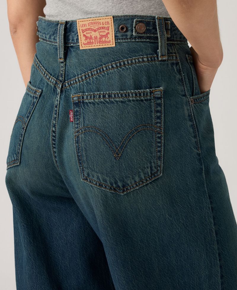 Women's Cinch-Waist Lightweight Baggy Jeans