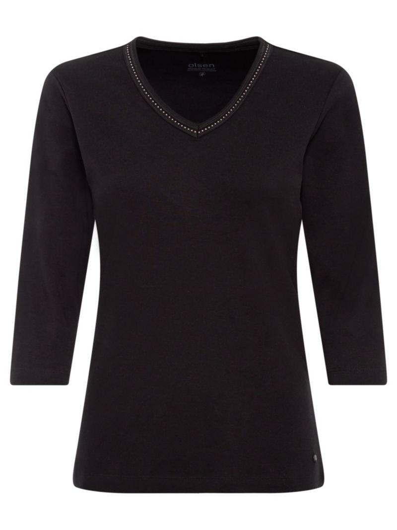 Women's Embellished V-Neckline T-Shirt