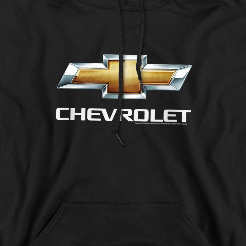 Men's Chevrolet Chevy Bowtie Stacked Graphic Pullover Poly-Cotton Blend Hoodie
