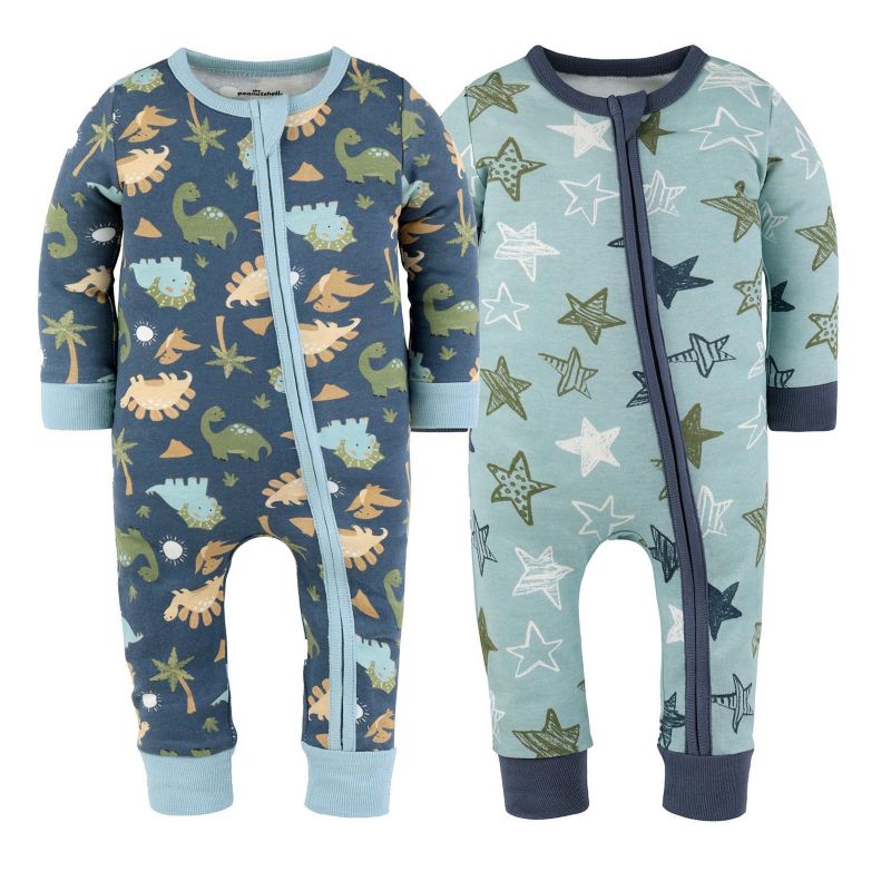 Baby Boys Dino Star Cotton Footless Pajamas for Boys, 2 Pack