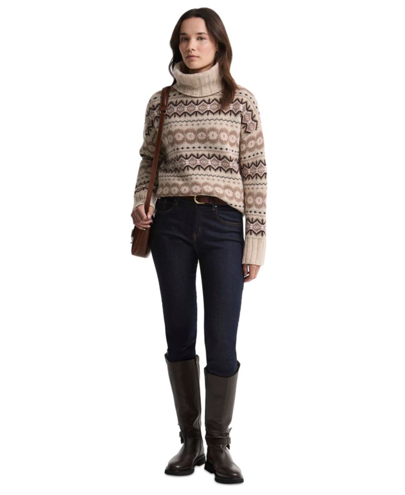 Women's Helen Knit Fair Isle Turtleneck Wool-Blend Sweater