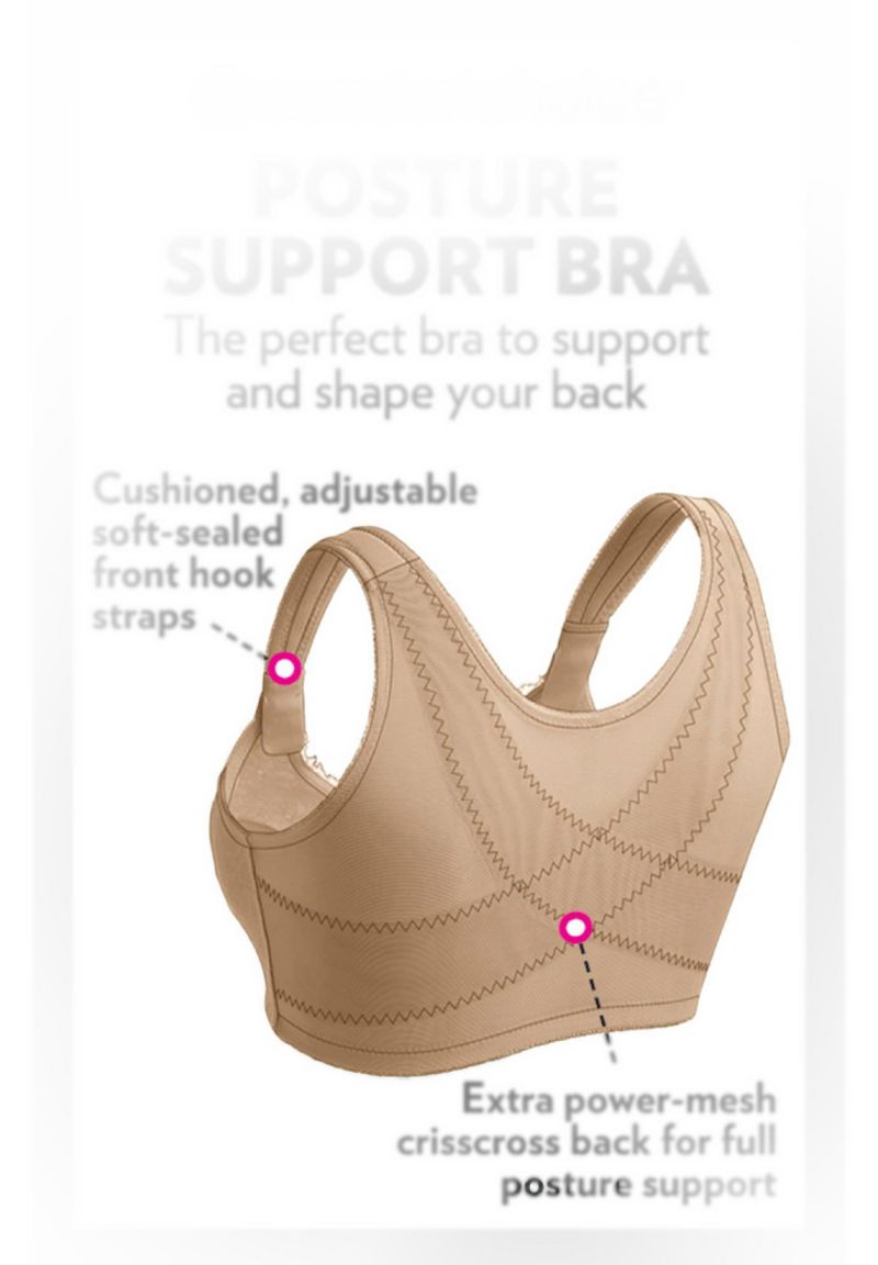 Women's Front-Close Cotton Wireless Posture Bra