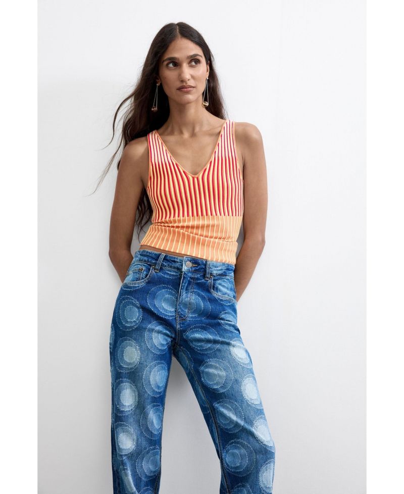 Women's Printed Denim Drousers