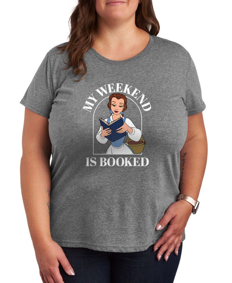 Plus Size Disney Princess Belle My Weekend Is Booked Graphic Crewneck T-Shirt
