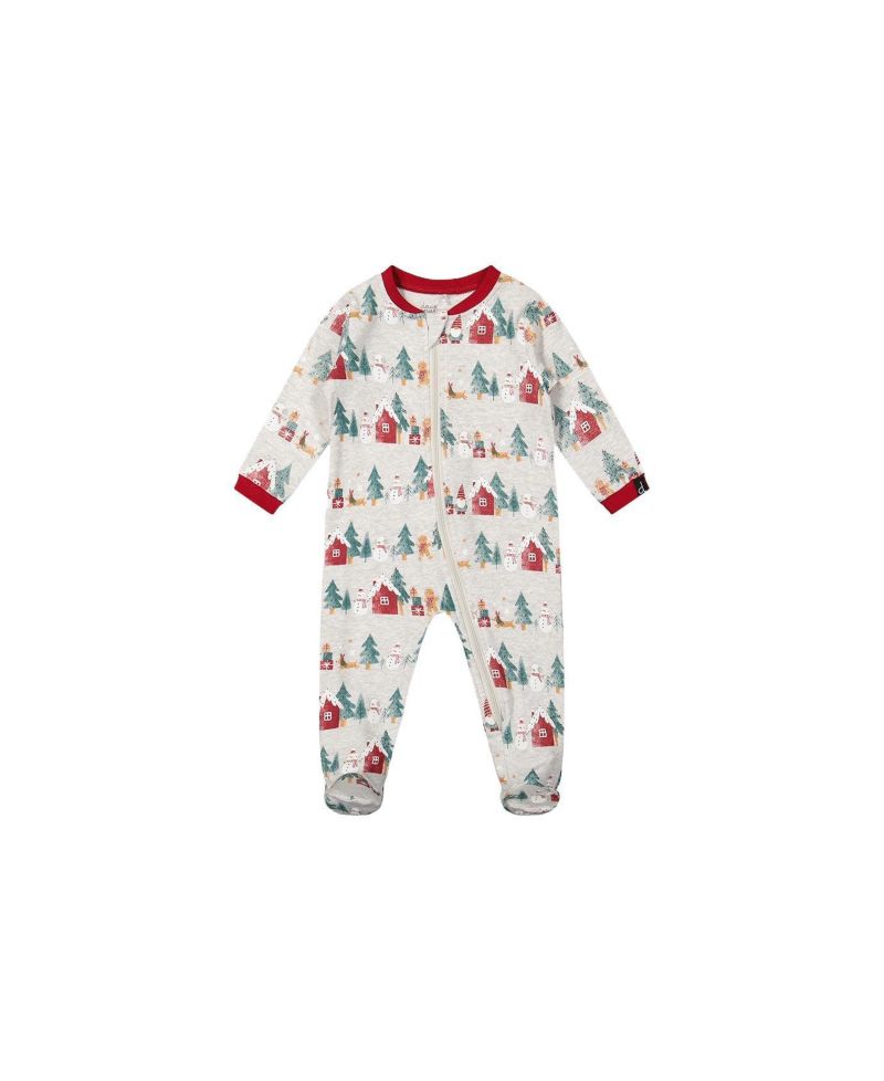 Baby 3M-24M Unisex Cotton One Piece Christmas Pajama Christmas Print