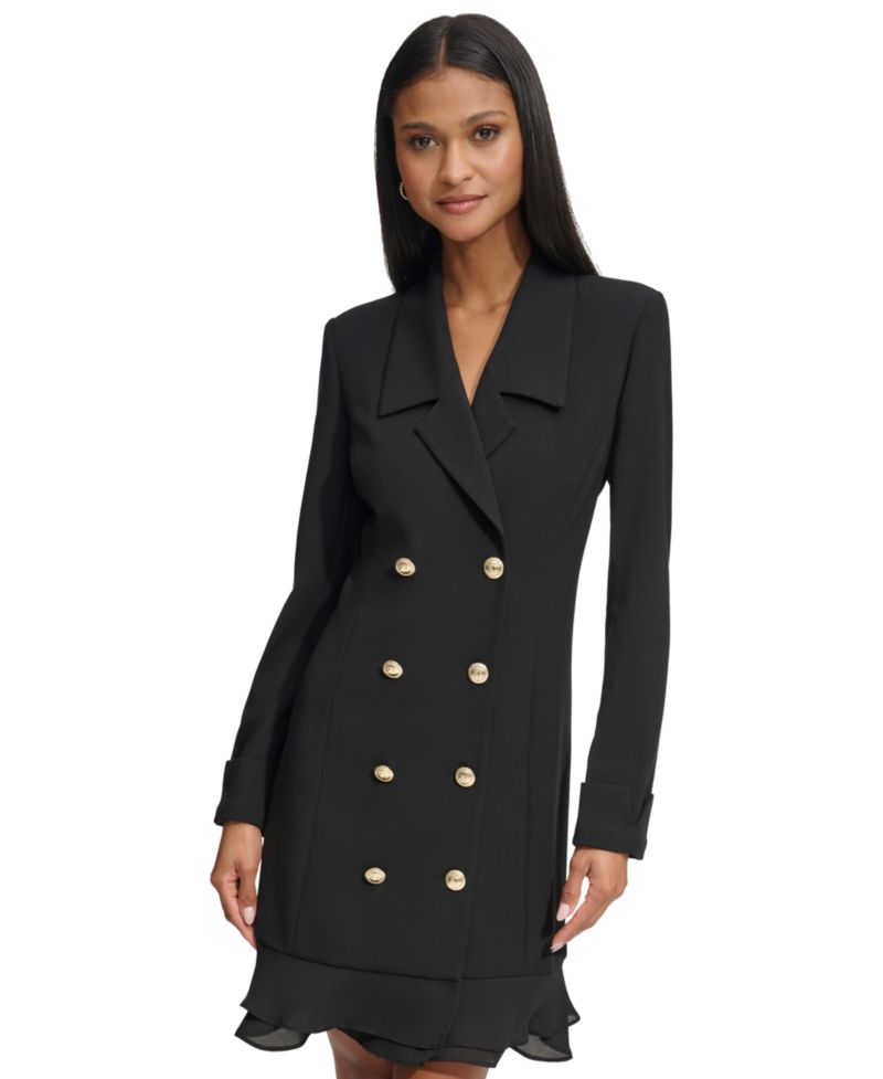 Women's Chiffon-Hem Blazer Dress