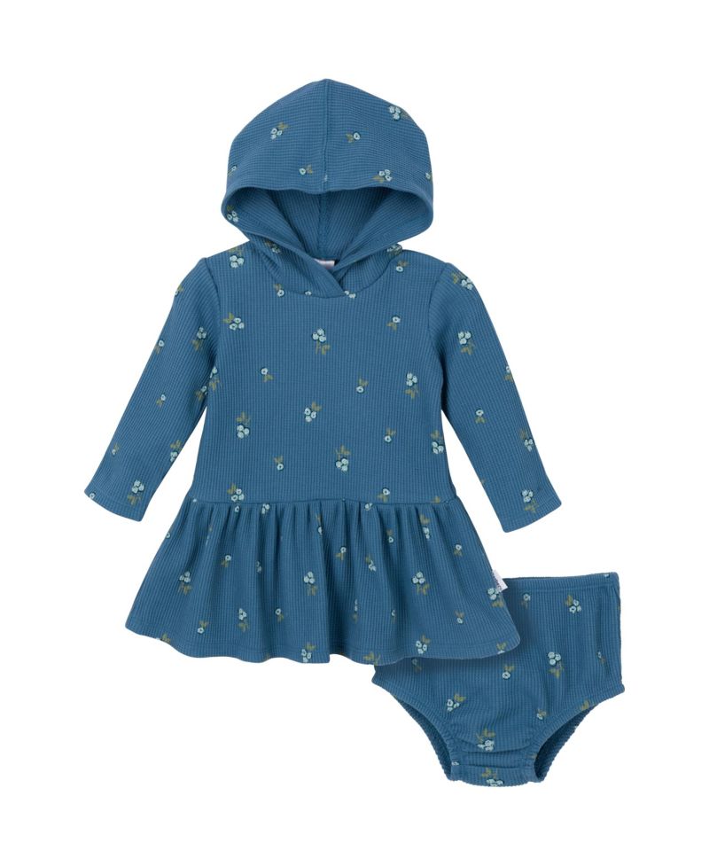 Baby Girls Long Sleeve Dress and Diaper Cover Set, 2 Piece