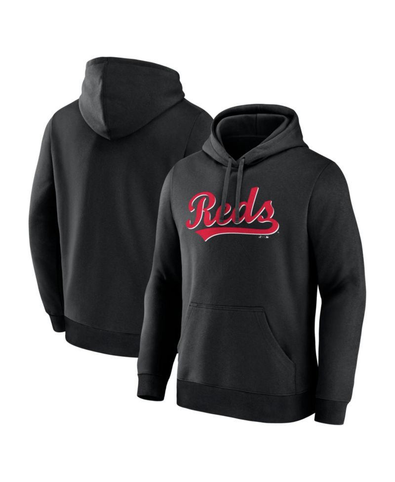 Men's Black Cincinnati Reds Wordmark Hoodie