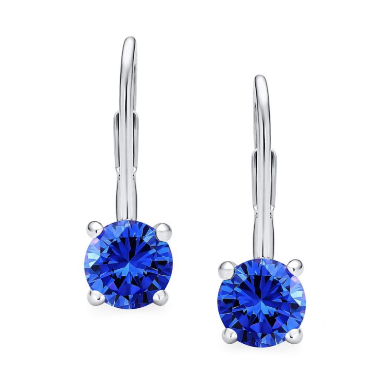 Classic Round 1CT CZ Solitaire Drop Stud Earrings