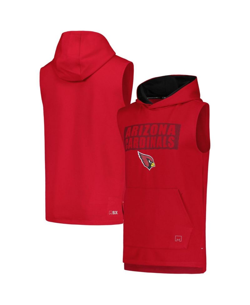 Men's Cardinal Arizona Cardinals Marathon Sleeveless Pullover Hoodie