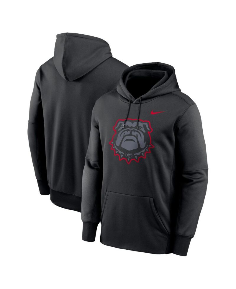 Men's Black Georgia Bulldogs Color Pop Logo Performance Fleece Pullover Hoodie