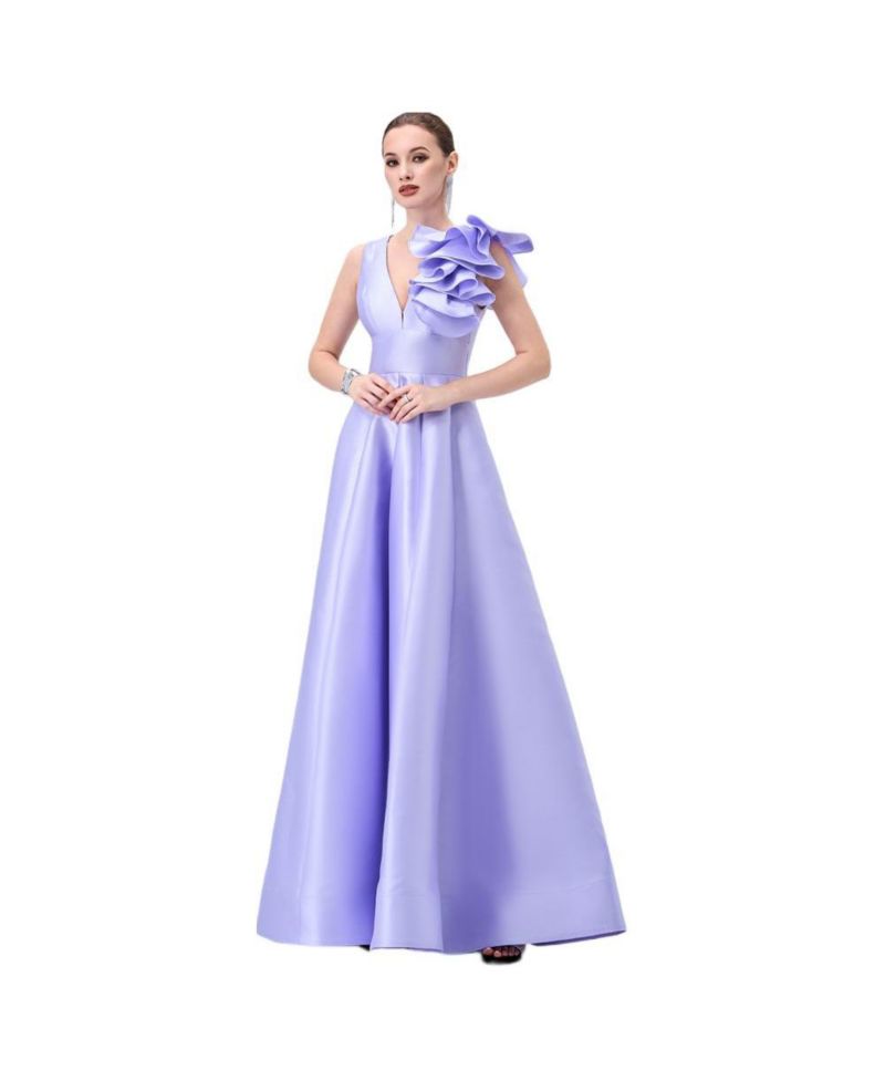 Women's Mirella V Neck Ruffle Gown