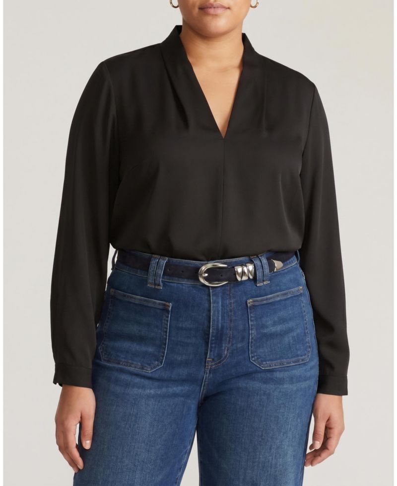 Plus Size Georgette Satin Cambria Blouse