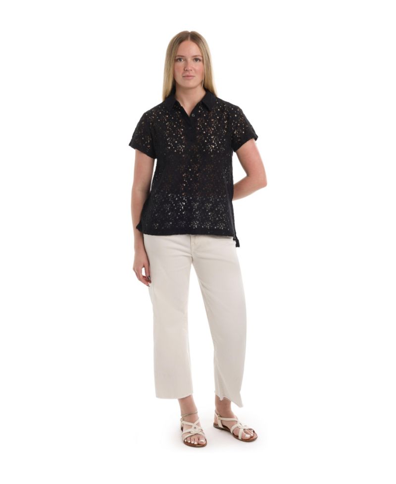 Women's Short Sleeve Lace Polo Tee Women's WILT Short Sleeve Polo Tee