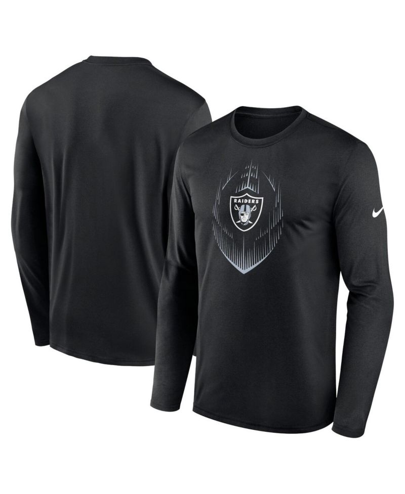 Men's Black Las Vegas Raiders Icon Legend Performance Long Sleeve T-Shirt