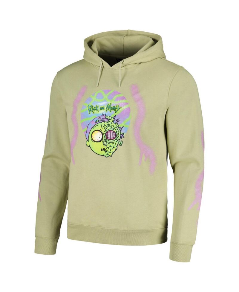 Men's and Women's Olive Rick And Morty Pullover Hoodie