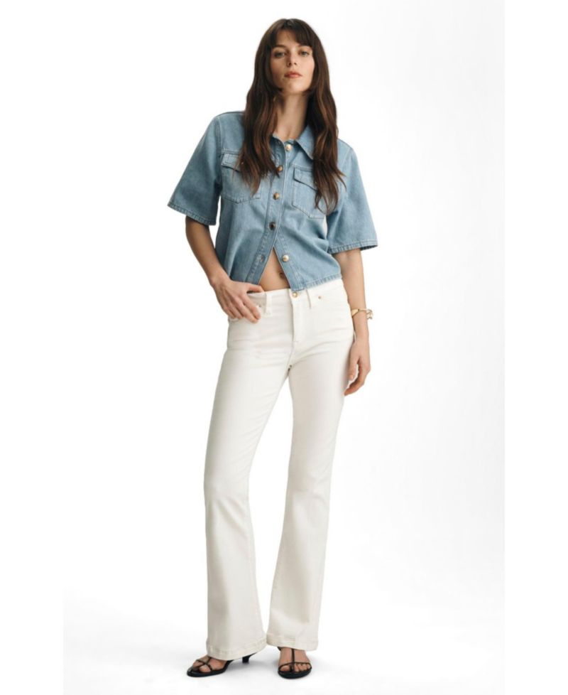 Women's Sydney High Rise Flare Flare In Off White Gold Premium