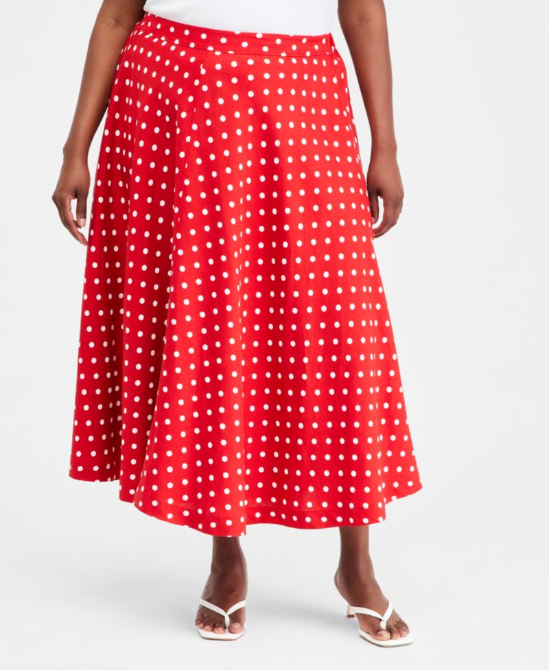 Trendy Plus Size Midi Circle Skirt