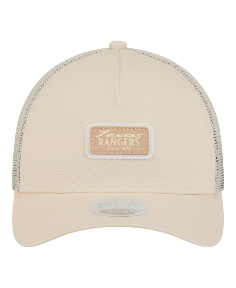 Women's Light Beige Texas Rangers Tonal Patch 9FORTY M-Crown A-Frame Trucker Adjustable Hat
