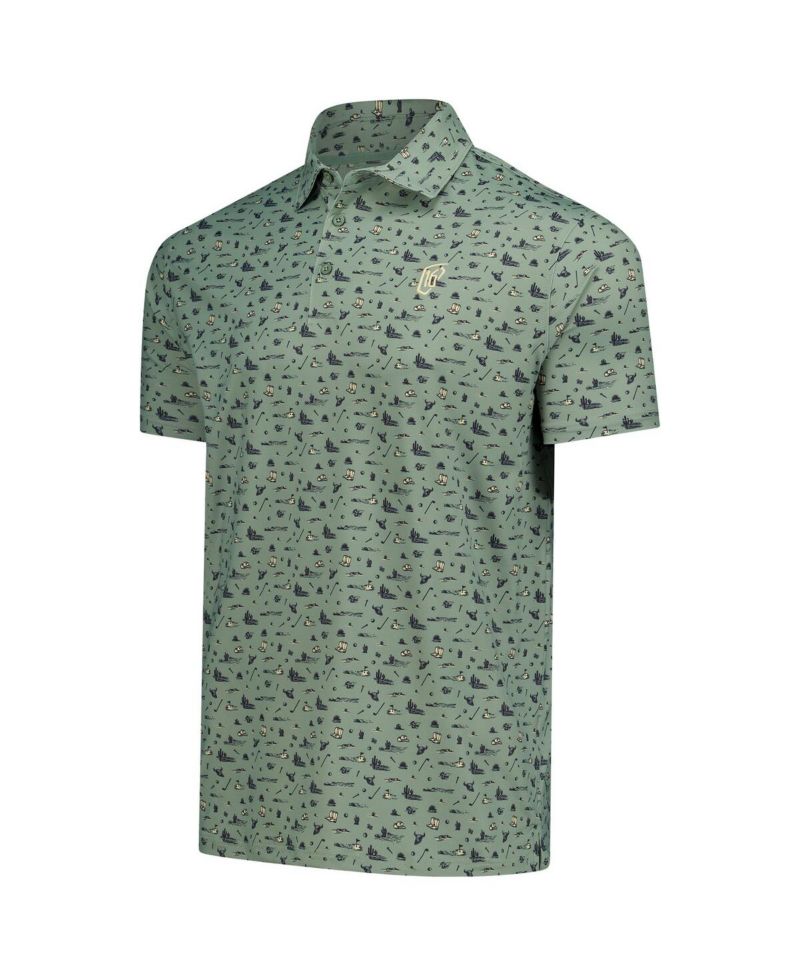 Men's Green WM Phoenix Open Printed Polo Shirt