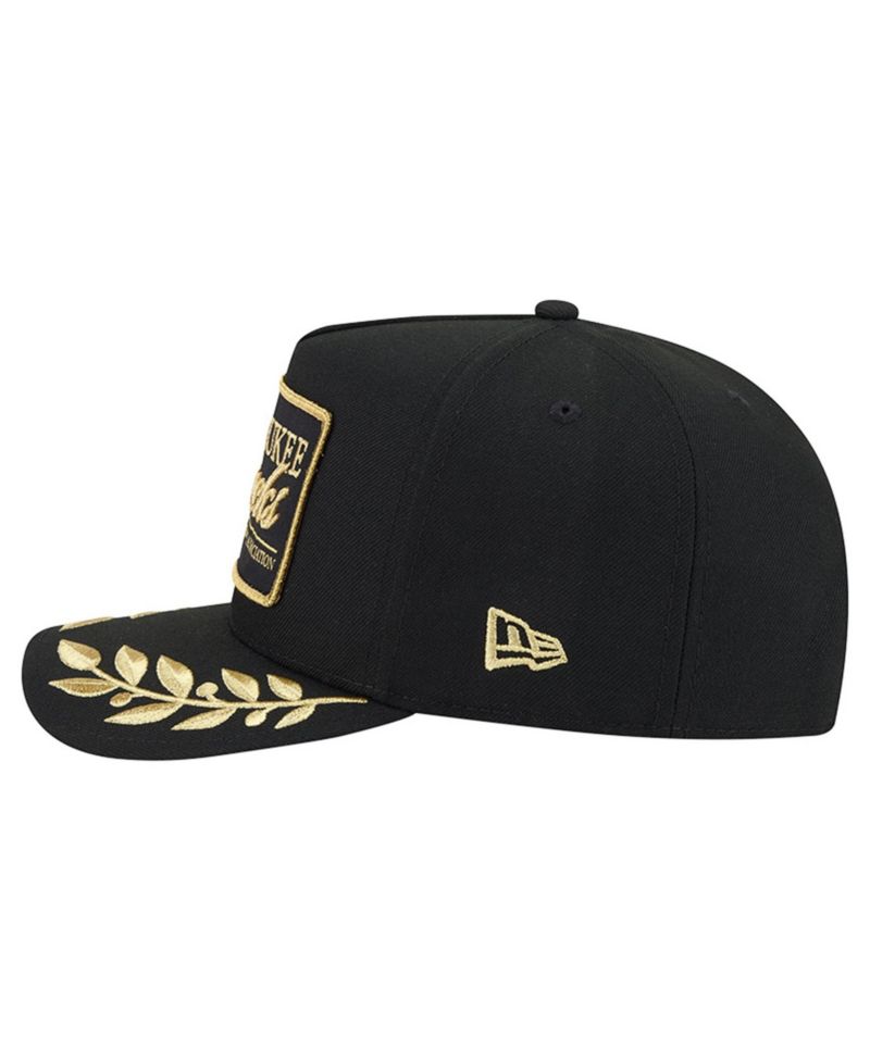 Men's Black Milwaukee Bucks Golden 9FIFTY Snapback Hat