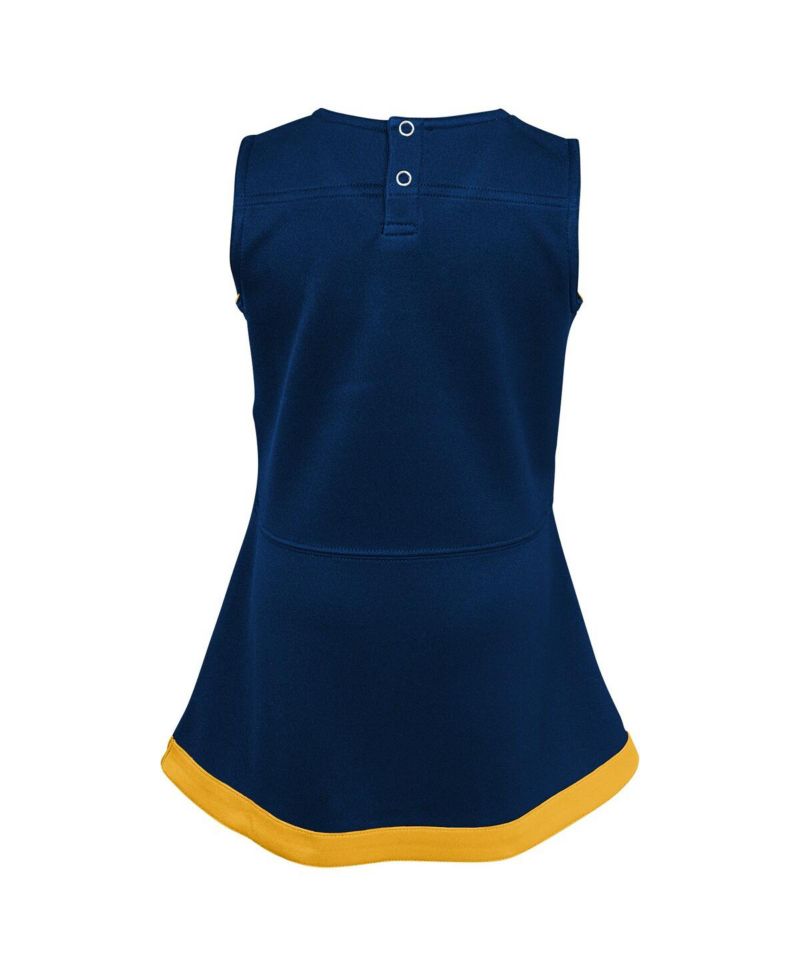 Big Girls Navy West Virginia Mountaineers Cheer Captain Jumper Dress
