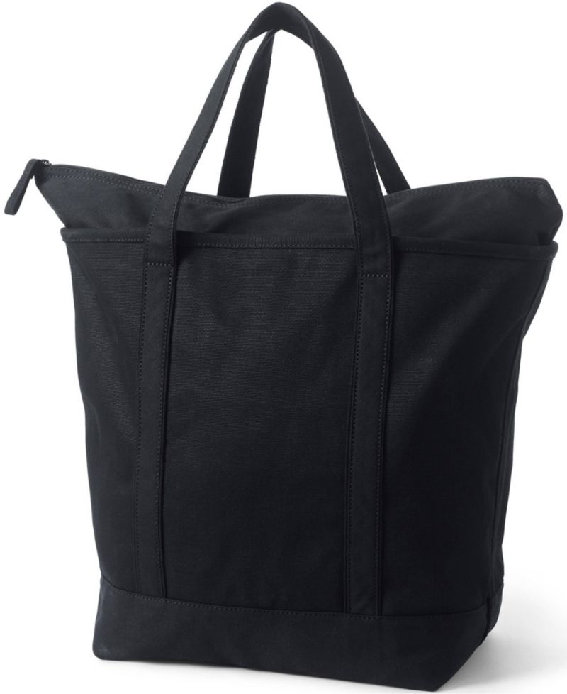 School Uniform Large Solid Color 5 Pocket Zip Top Canvas Tote Bag