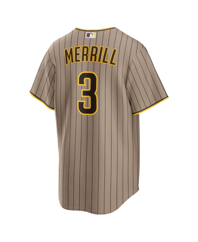 Men's Jackson Merrill Sand San Diego Padres Alternate Replica Jersey
