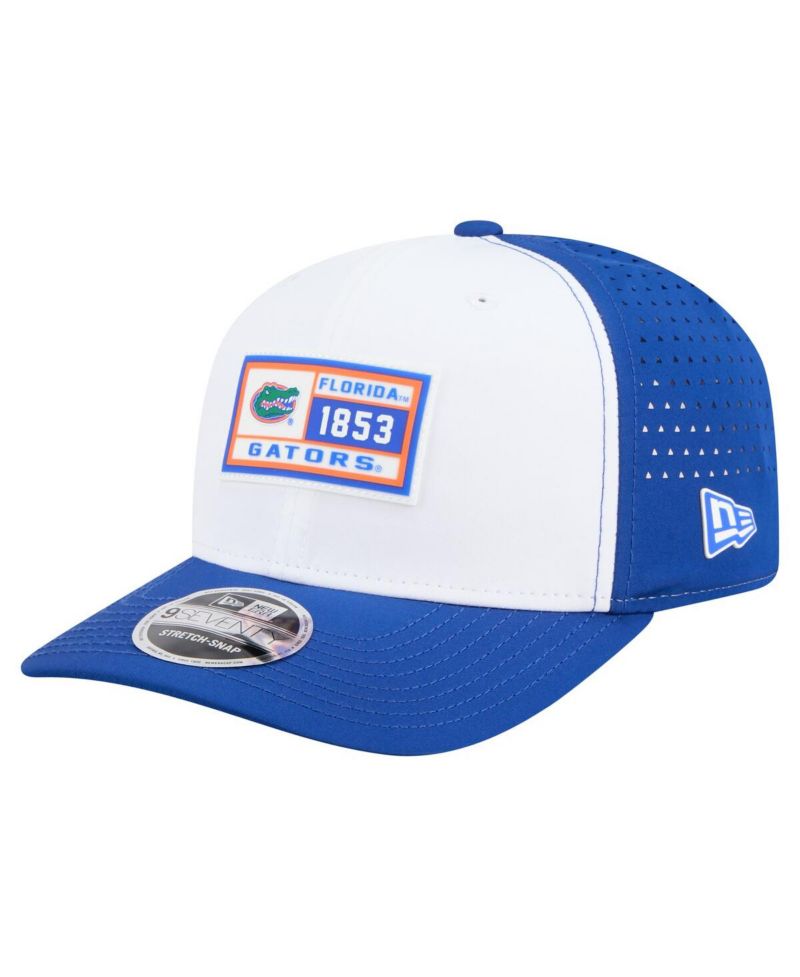 Men's White/Royal Florida Gators Perforated Patched 9SEVENTY Adjustable Hat