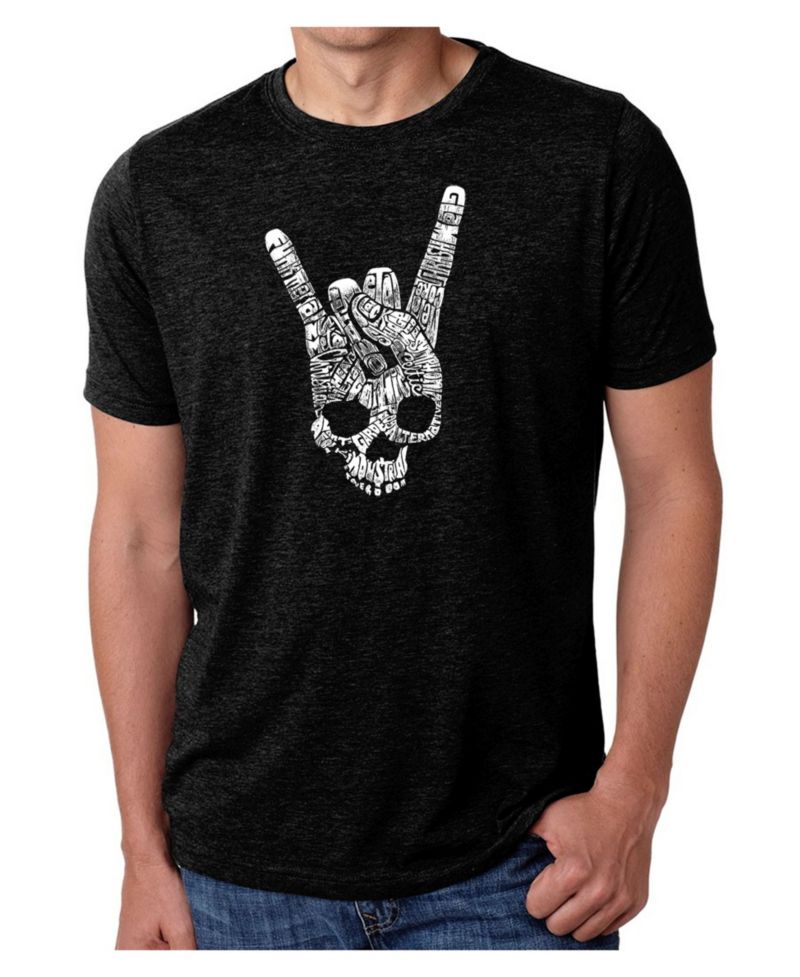 Men's Cotton/Poly Blend Word Art Heavy Metal Genres T-shirt