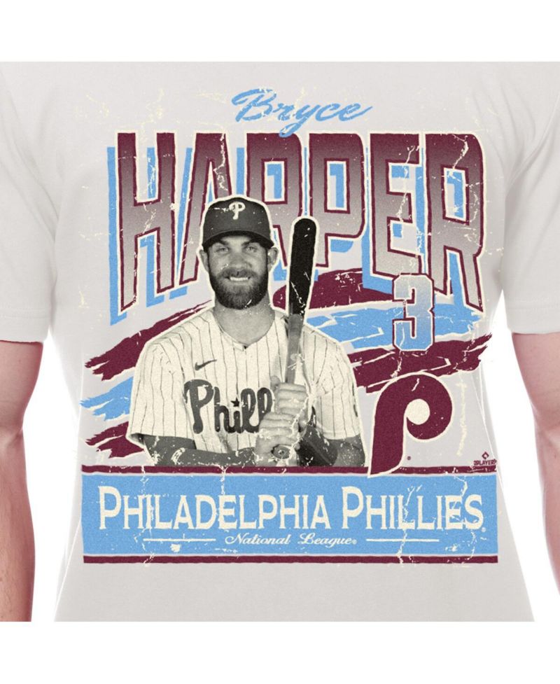 Men's Bryce Harper Cream Philadelphia Phillies Batter Up T-Shirt
