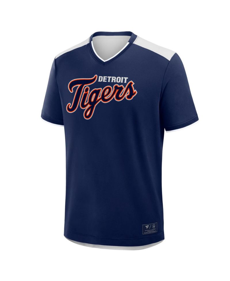 Men's Navy Detroit Tigers Walk Off V-Neck T-Shirt