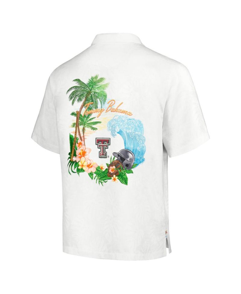 Men's White Texas Tech Red Raiders Castaway Game Camp Button-Up Shirt