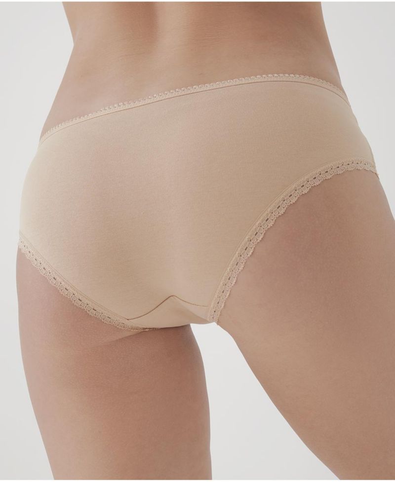 Women's Organic Cotton Lace Cheeky Hipster 3-Pack