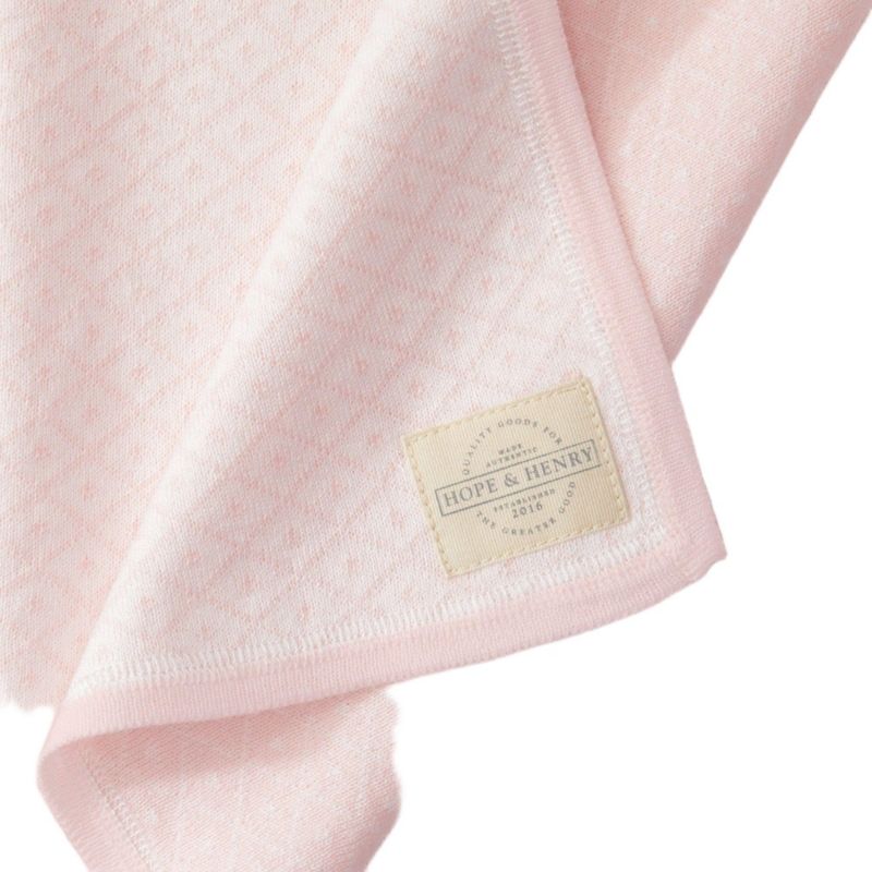Baby Girls Hope and Henry Ruffle Sweater Romper and Jacquard Blanket Gift Set