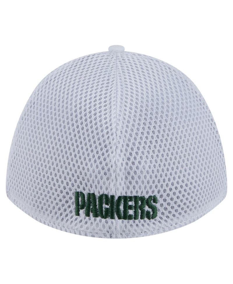 Men's White/ Green Bay Packers Dash 39THIRTY Flex Hat