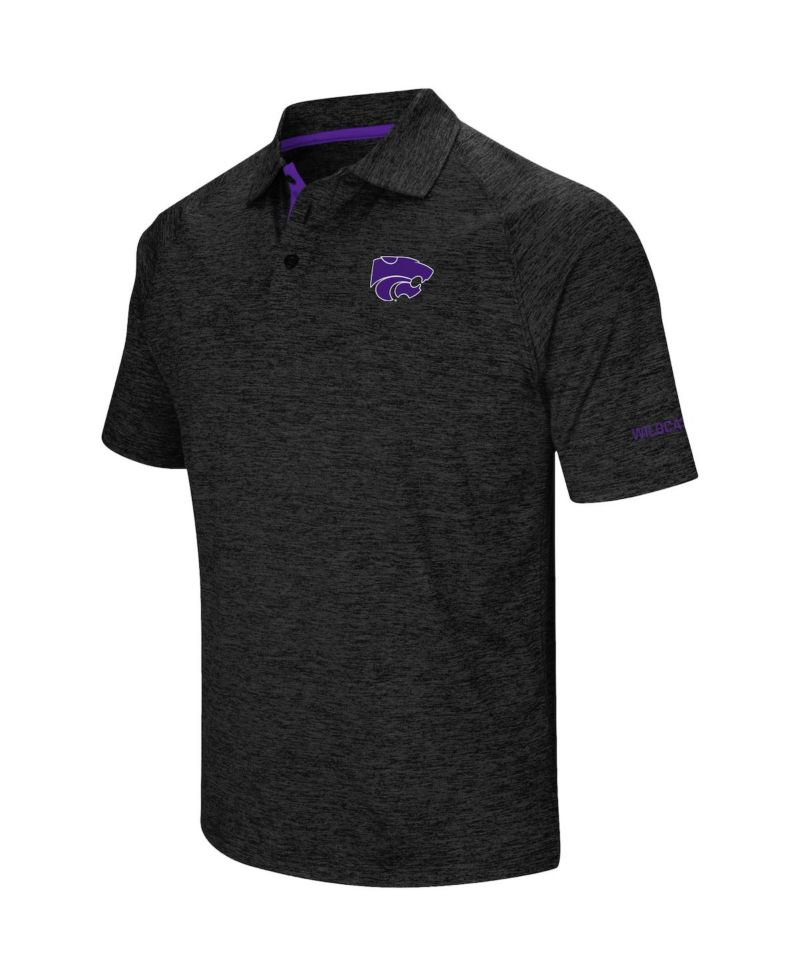 Men's Black Kansas State Wildcats Down Swing Polo Shirt