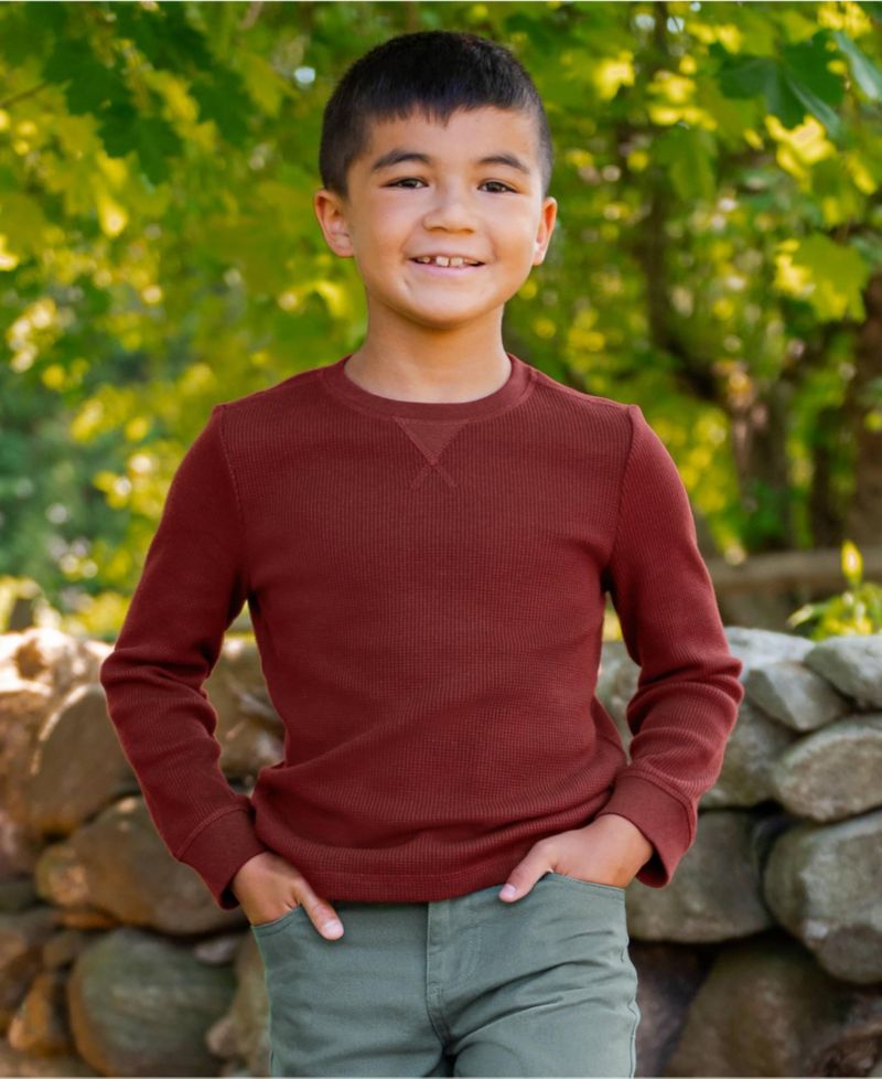 Boys Long Sleeve Waffle Thermal Shirt